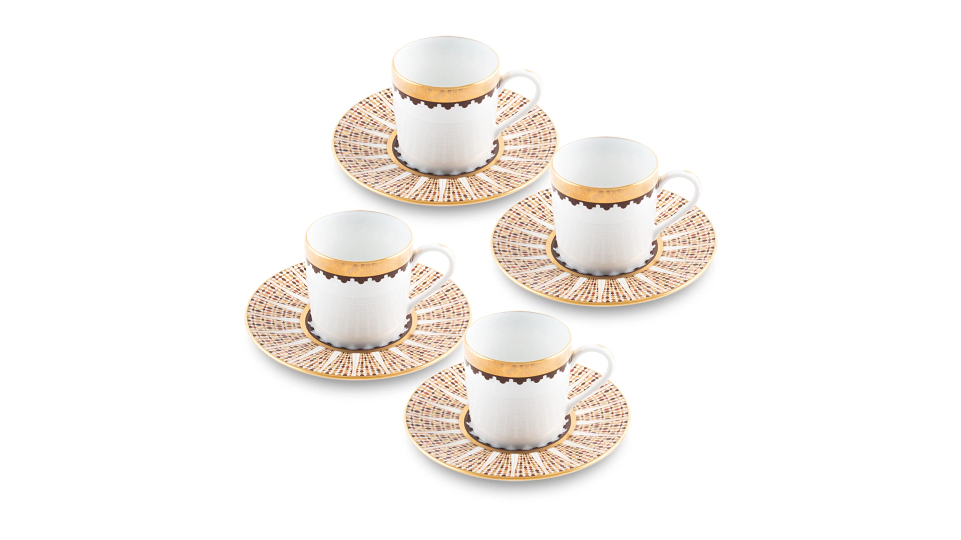 Набор чашек кофейных с блюдцами Haviland Королевская кавалерия 75 мл, 4 шт, фарфор, золотой кант