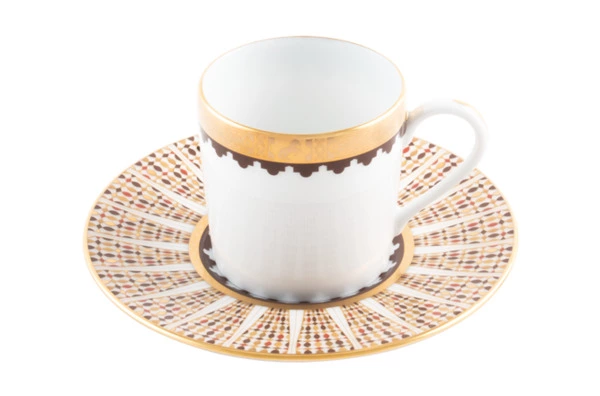 Набор чашек кофейных с блюдцами Haviland Королевская кавалерия 75 мл, 4 шт, фарфор, золотой кант