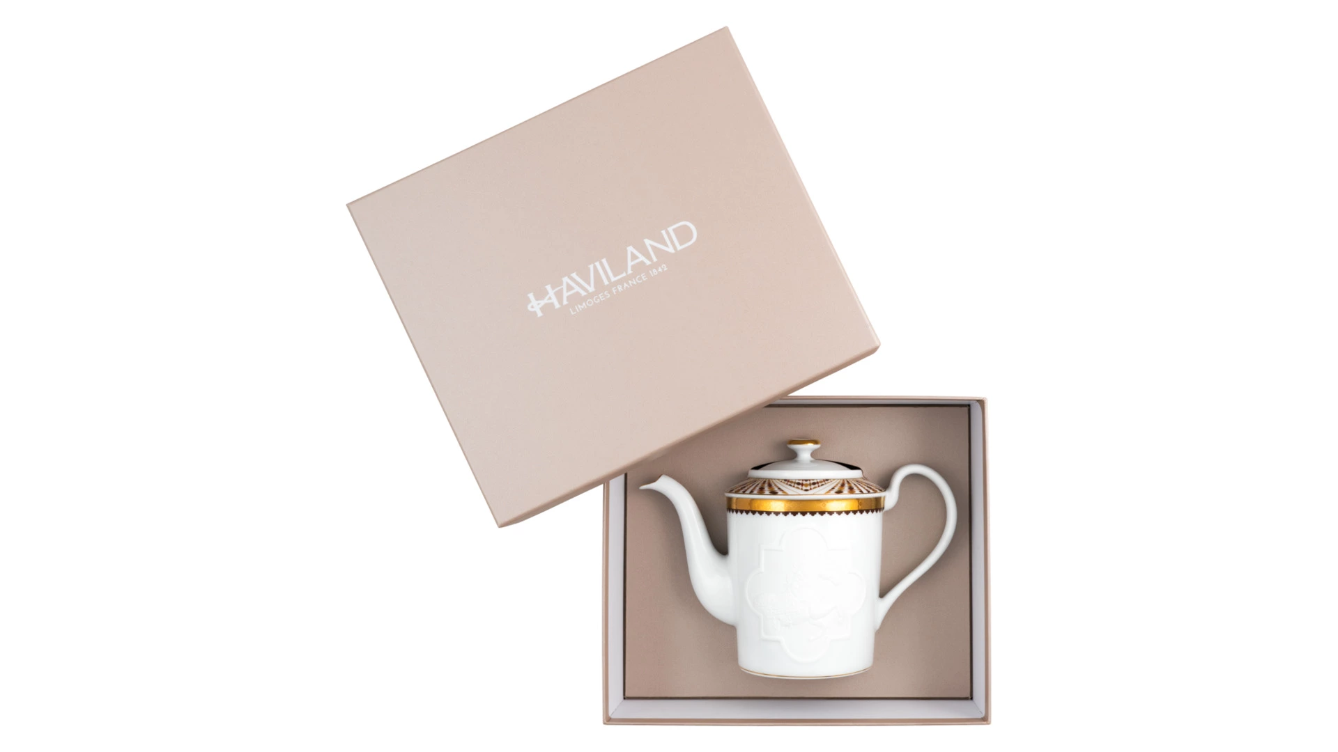 Чайник Haviland Королевская кавалерия 1 л, фарфор, золотой кант