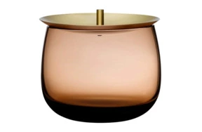 Банка для хранения с крышкой Nude Glass Берет d13хh10,7 см, стекло хрустальное, карамельная