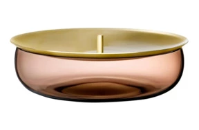 Банка для хранения с крышкой Nude Glass Берет d21,4хh6,5 см, стекло хрустальное, карамельная