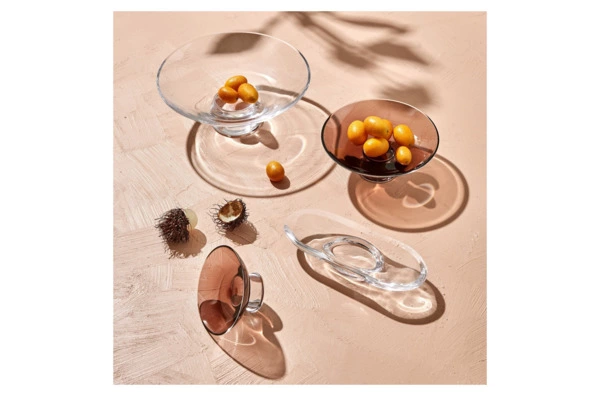 Чаша декоративная Nude Glass Силуэт 22 см, стекло хрустальное, карамельная