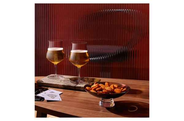 Чаша декоративная Nude Glass Силуэт 22 см, стекло хрустальное, карамельная