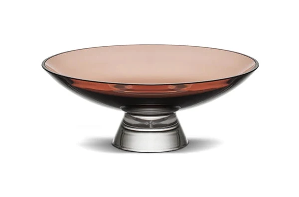 Чаша декоративная Nude Glass Силуэт 22 см, стекло хрустальное, карамельная