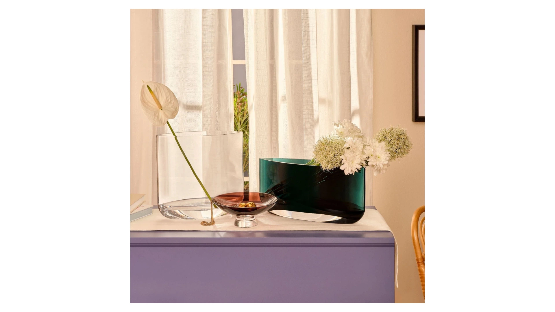 Чаша декоративная Nude Glass Силуэт 22 см, стекло хрустальное, карамельная