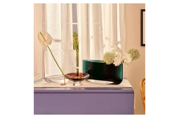 Чаша декоративная Nude Glass Силуэт 22 см, стекло хрустальное, карамельная