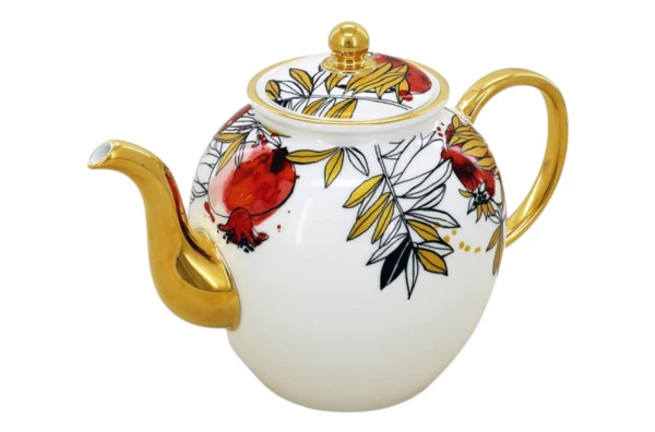 Сервиз чайный Empire Гранатовый сад на 6 персон 14 предметов, фарфор твердый, золотая деколь, п/к