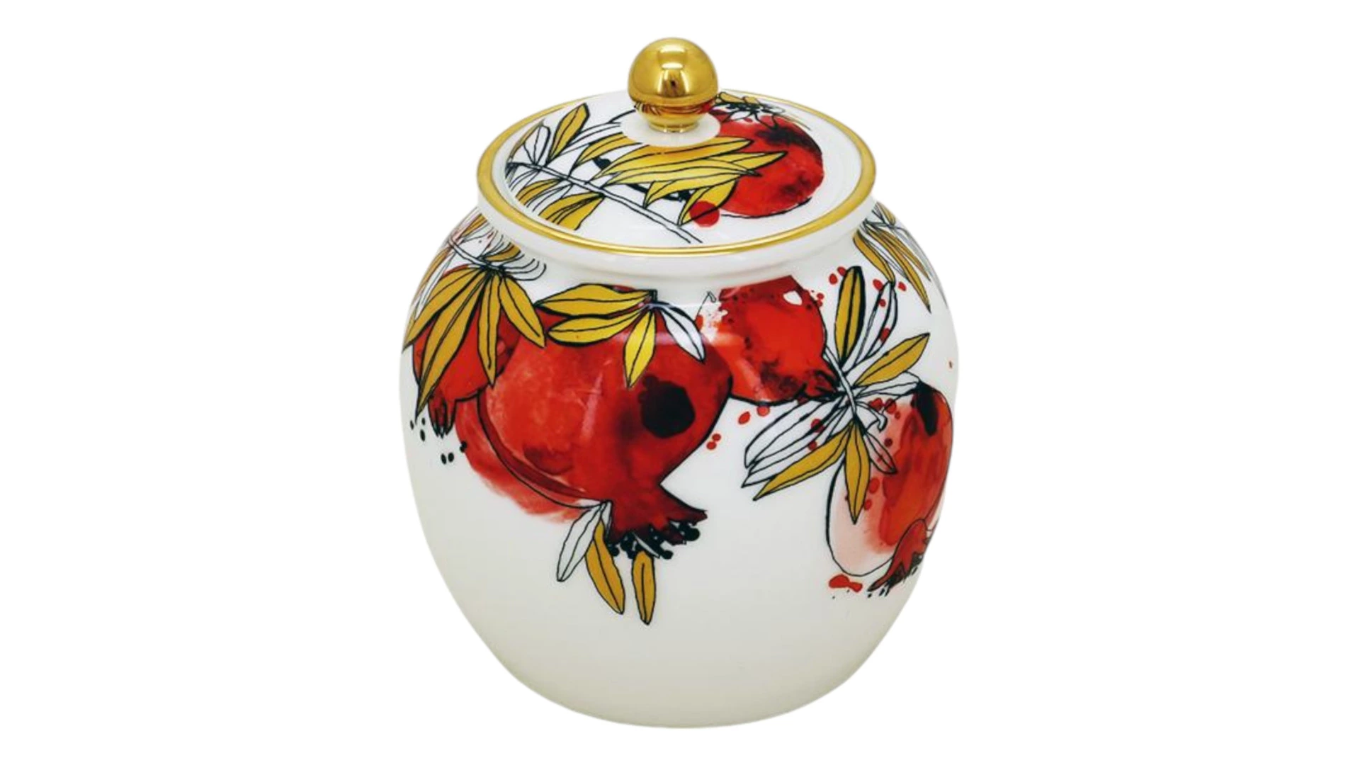 Сервиз чайный Empire Гранатовый сад на 6 персон 14 предметов, фарфор твердый, золотая деколь, п/к