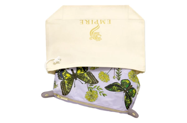 Косметичка Empire Бабочки 23х11х13 см, лавсан, зеленая