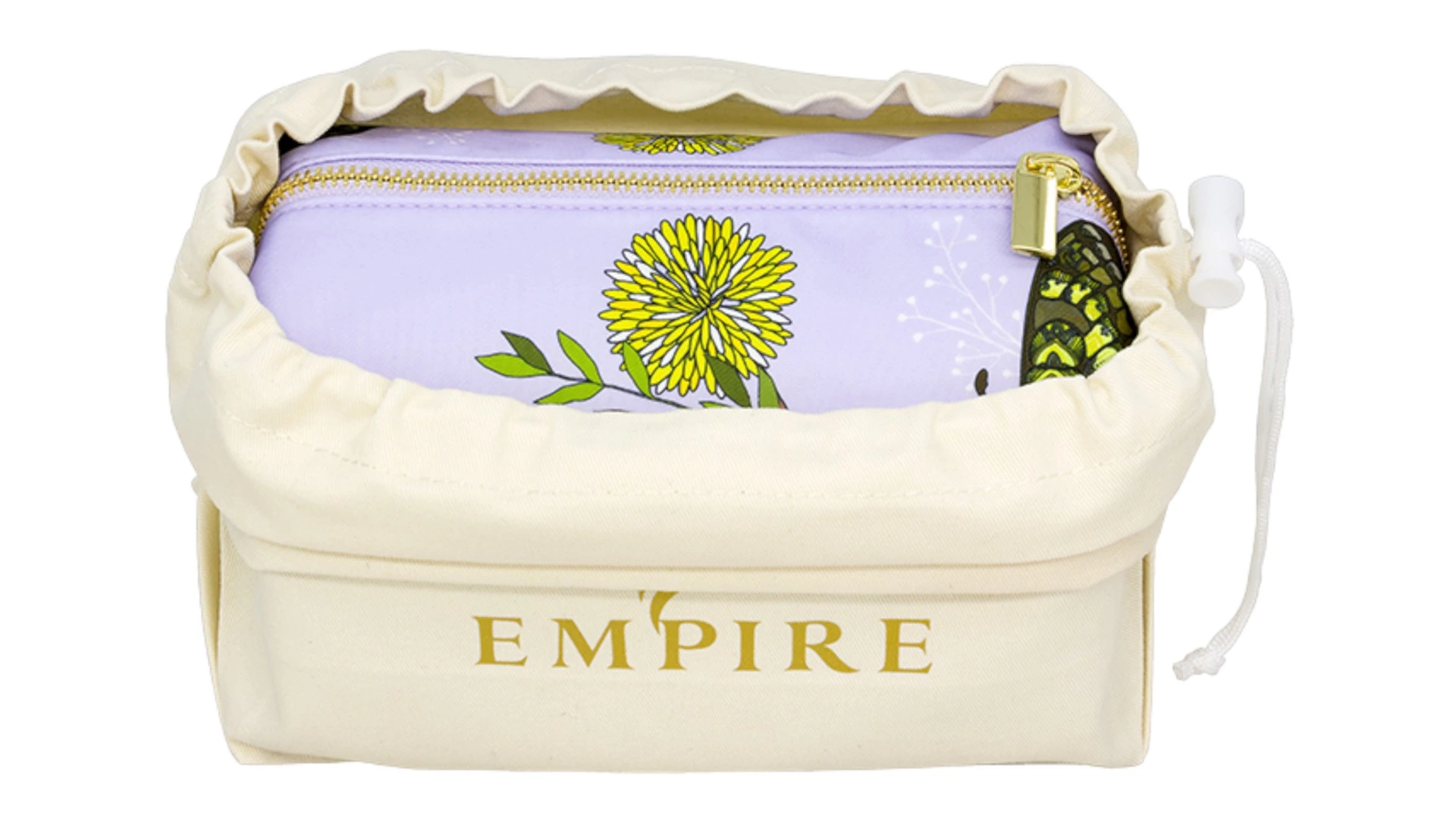 Косметичка Empire Бабочки 23х11х13 см, лавсан, зеленая