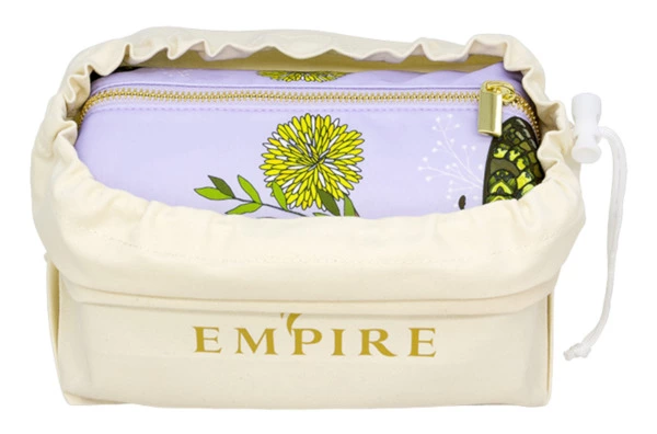 Косметичка Empire Бабочки 23х11х13 см, лавсан, зеленая