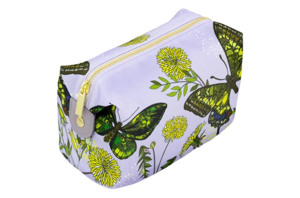 Косметичка Empire Бабочки 23х11х13 см, лавсан, зеленая