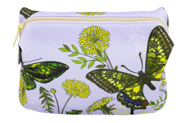 Косметичка Empire Бабочки 23х11х13 см, лавсан, зеленая