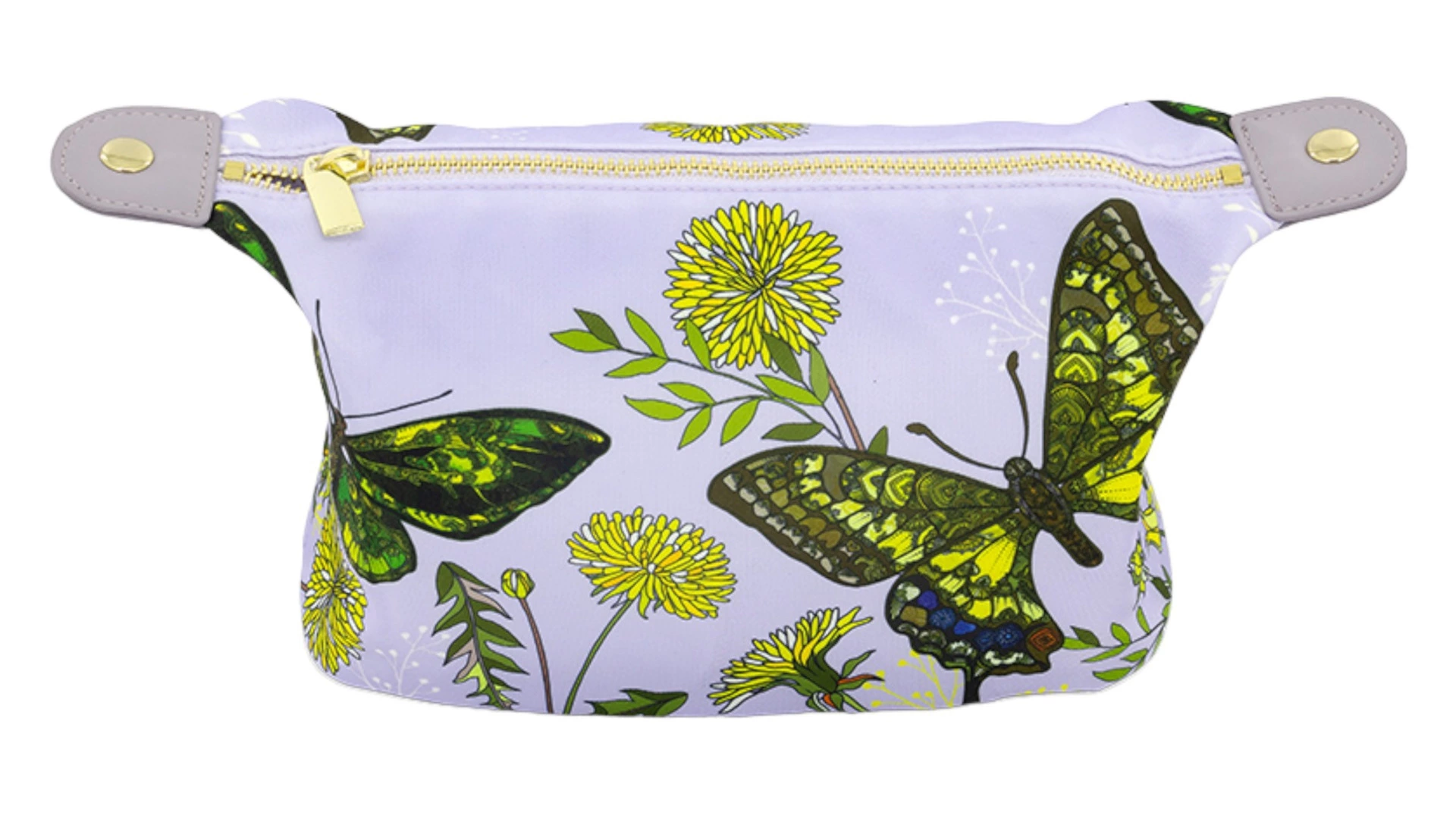 Косметичка Empire Бабочки 23х11х13 см, лавсан, зеленая