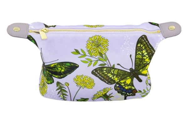 Косметичка Empire Бабочки 23х11х13 см, лавсан, зеленая