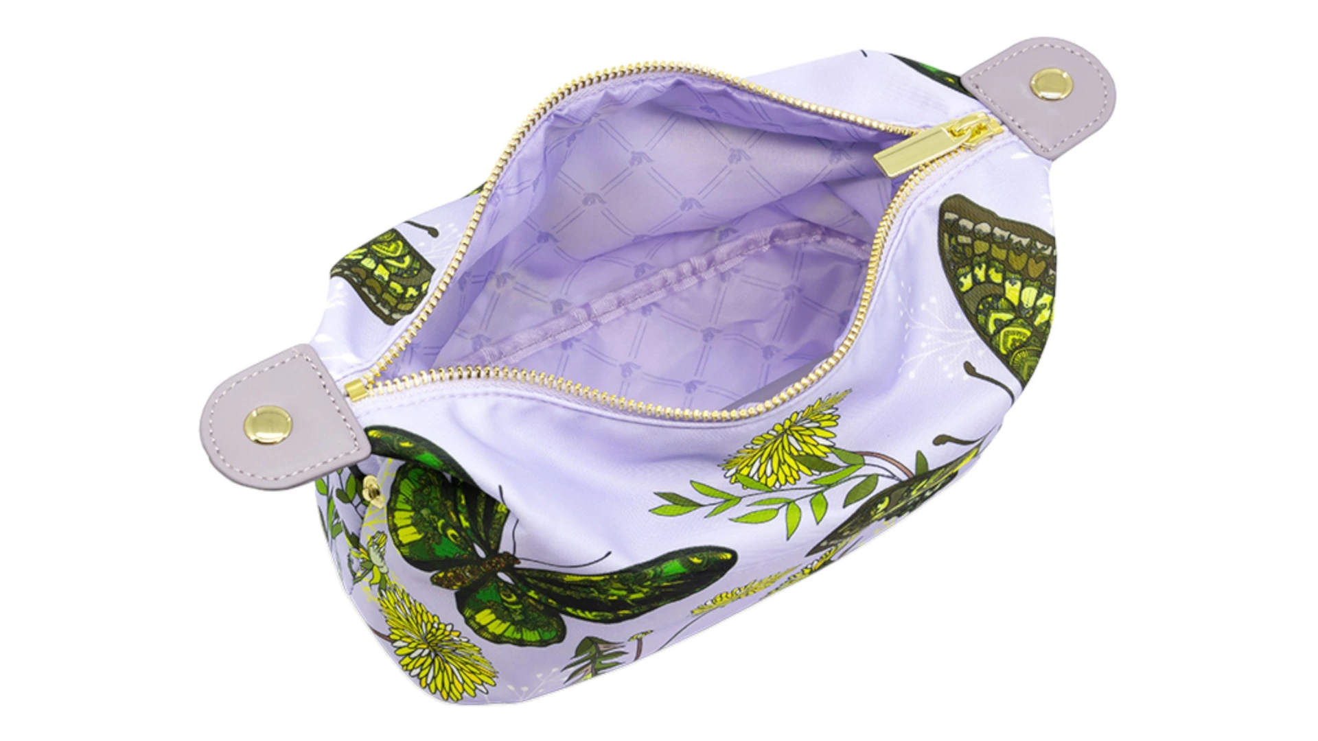 Косметичка Empire Бабочки 23х11х13 см, лавсан, зеленая