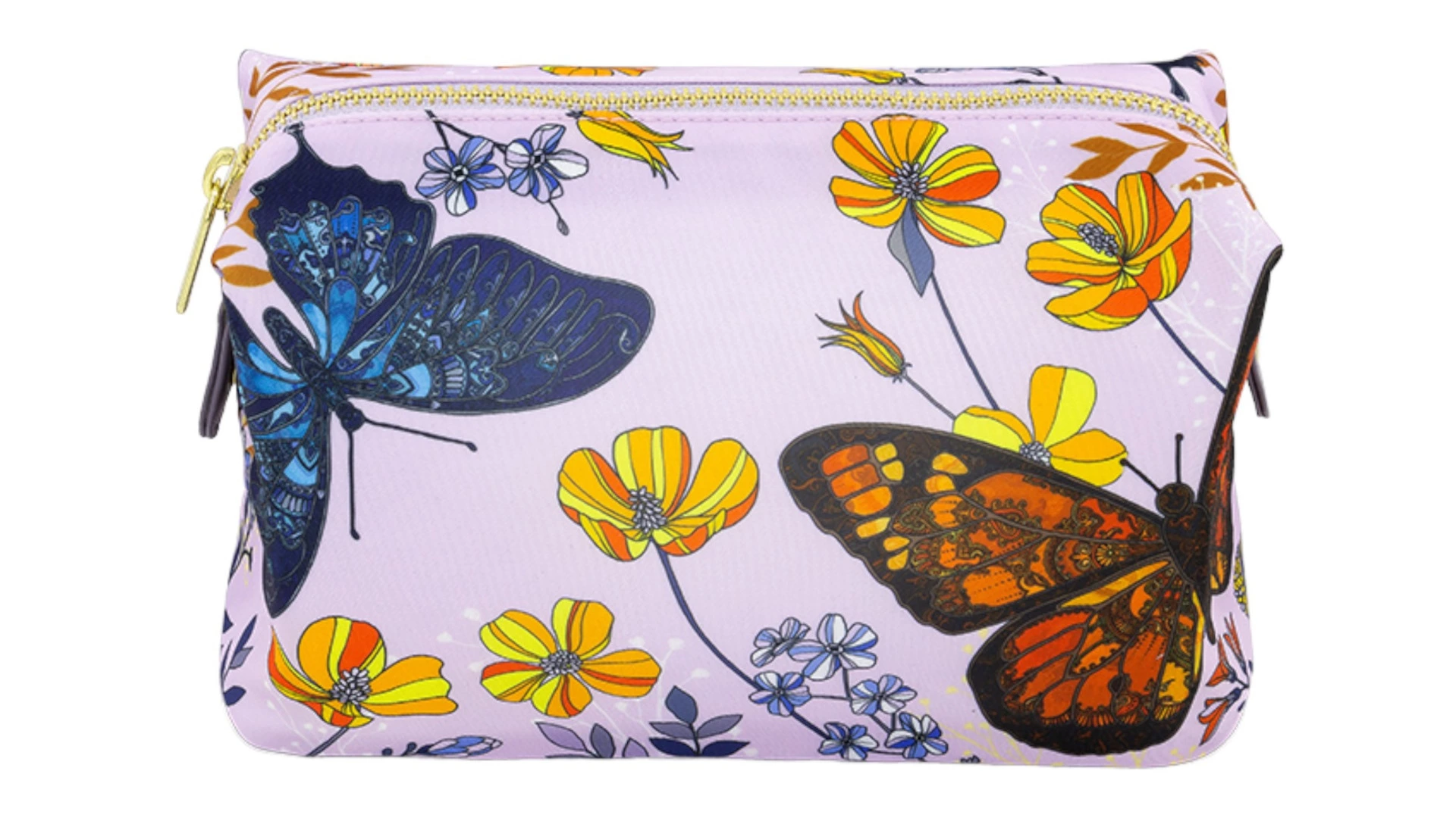 Косметичка Empire Бабочки 23х11х13 см, лавсан, оранжевая