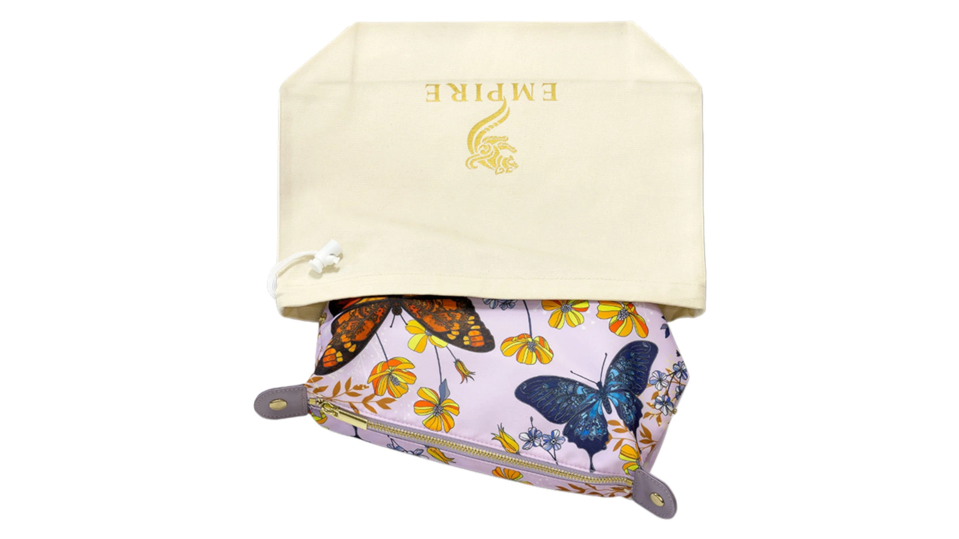 Косметичка Empire Бабочки 23х11х13 см, лавсан, оранжевая