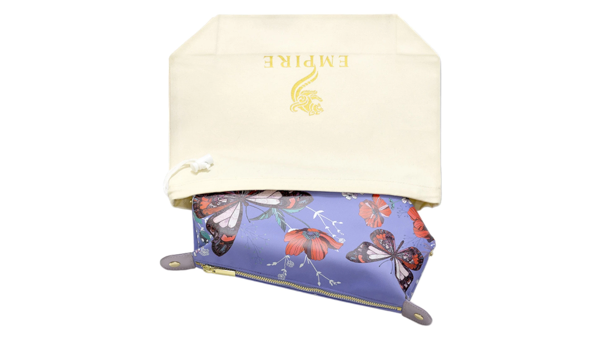 Косметичка Empire Бабочки 23х11х13 см, лавсан, фиолетовая