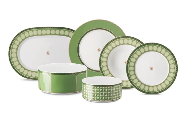 Сервиз столовый Rosenthal Swarovski Сигнум 6 персон, 21 предмета, фарфор, зеленый