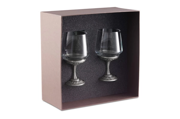 Набор бокалов для красного вина StanumCollection Лоза Классическая 440 мл, 2 шт, пьютер (олово), п/к