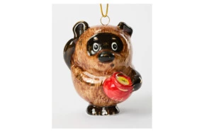 Игрушка елочная Лефортовский фарфор Винни Пух 7х7х9 см, фарфор, ручная работа, п/к