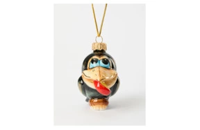 Игрушка елочная Лефортовский фарфор Ворона с сыром 5х8х7,5 см, фарфор, ручная работа, п/к