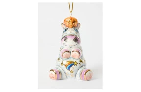 Игрушка елочная Лефортовский фарфор Единорог радужный 8х9х11 см, фарфор, ручная работа, п/к