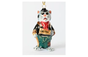 Игрушка елочная Лефортовский фарфор Кот Базилио 5,5х4х10,5 см, фарфор, ручная работа, п/к