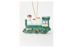 Игрушка елочная Лефортовский фарфор Паровоз 3,5х11,5х7,5 см, фарфор, ручная работа, п/к