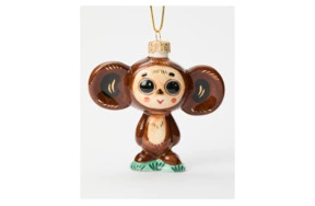 Игрушка елочная Лефортовский фарфор Чебурашка 10,5х4,5х10 см, фарфор, ручная работа, п/к