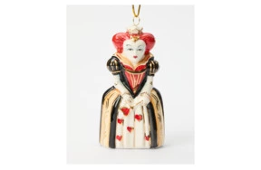Игрушка елочная Лефортовский фарфор Червонная Королева черная 4,5х6х11 см, фарфор, ручная работа