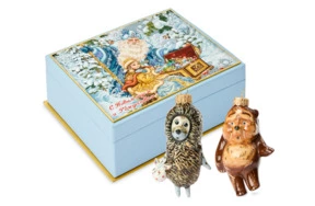 Набор елочных игрушек Лефортовский фарфор Ежик в тумане 2 шт, фарфор, в коробке с музыкой, п/к