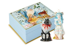 Набор елочных игрушек Лефортовский фарфор Золотой Ключик Артемон 2 шт, фарфор, с музыкой, п/к