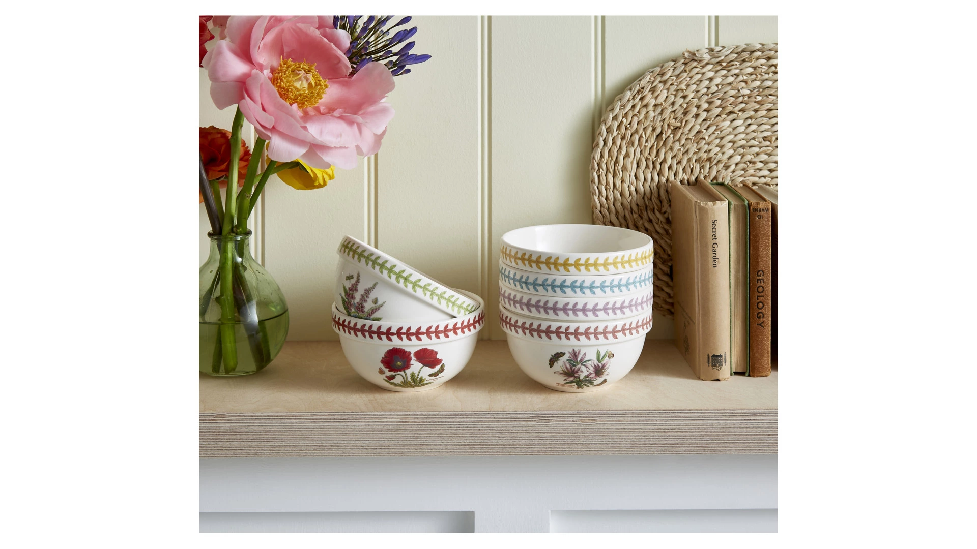 Салатник порционный Portmeirion Ботанический сад. Летний луг Гортензия 13 см, фаянс