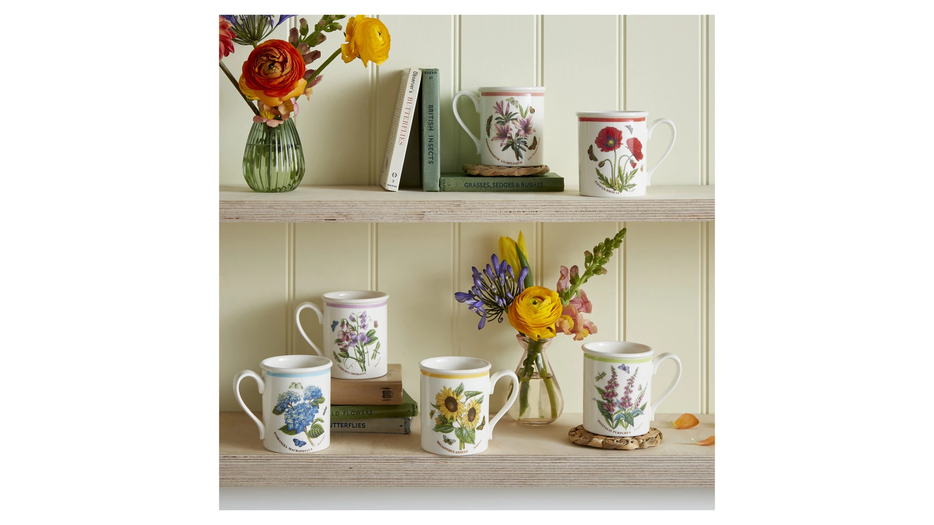 Кружка Portmeirion Ботанический сад. Летний луг Гортензия 340 мл, фаянс