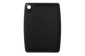 Доска разделочная с желобом WO HOME Gourmet 30x23 см, древесный композит, черная