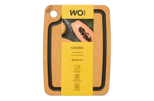 Доска разделочная WO HOME Сombo 20х15 см, древесный композит, бежевая