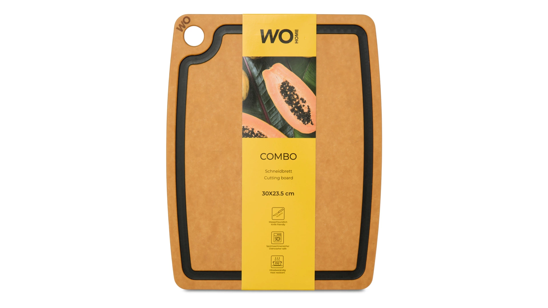 Доска разделочная WO HOME Сombo 30х23,5 см, древесный композит, бежевая