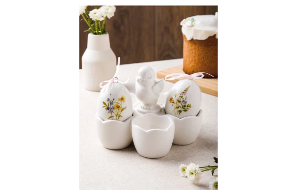 Подставка для яиц Decor de table Цыпленок 14х10,7 см, керамика, белая