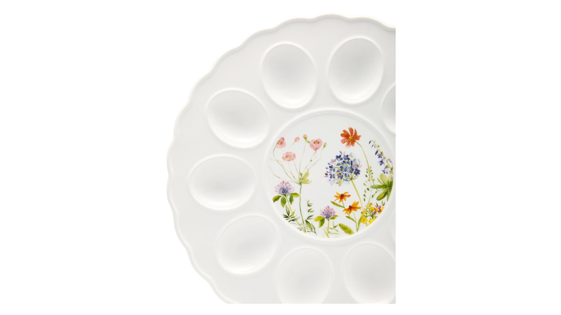 Блюдо для 10 яиц круглое Decor de table 28 см, керамика, белое