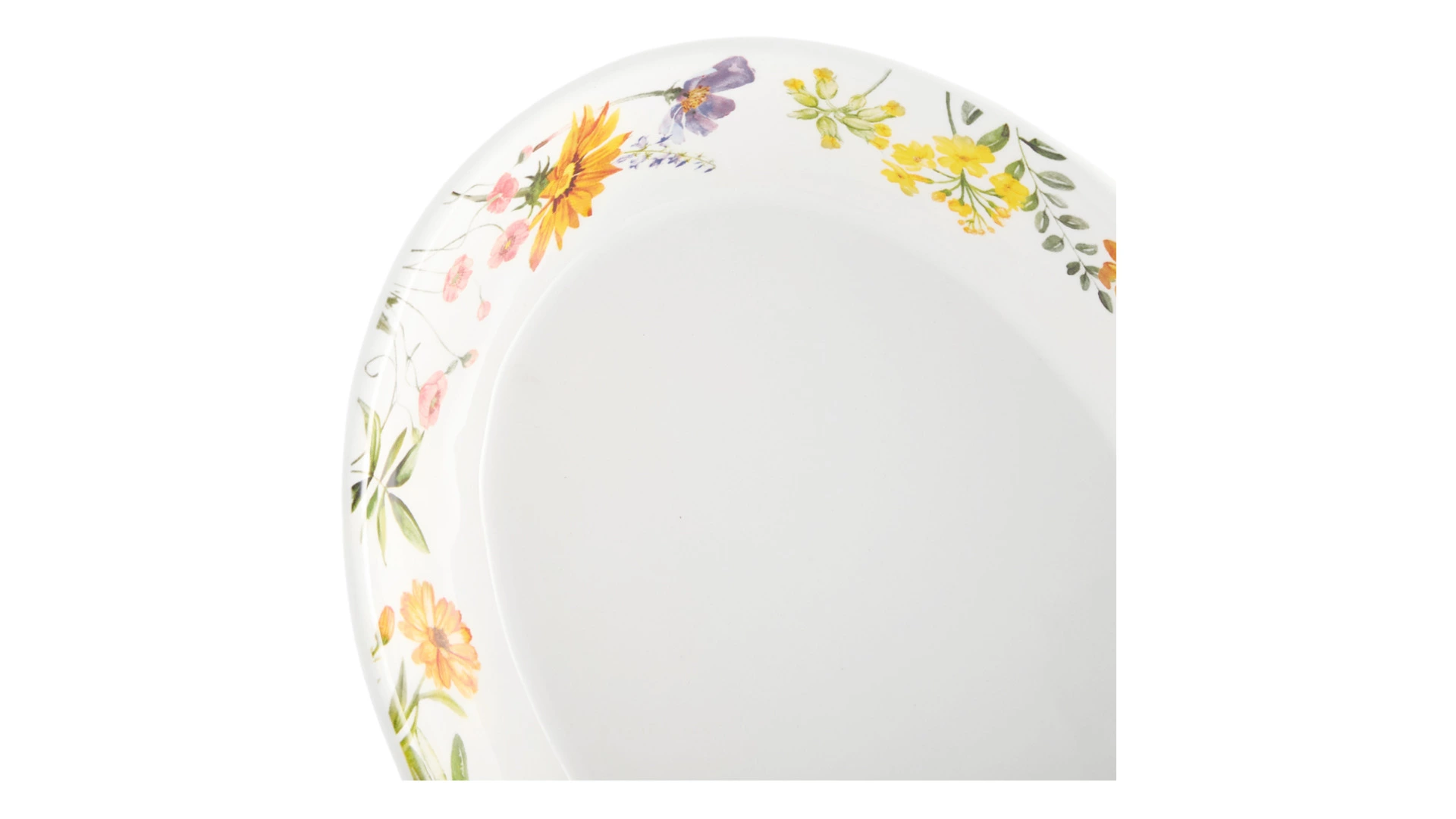 Блюдо для фруктов овальное Decor de table Полевые цветы 19,7х25,6 см, керамика, белое