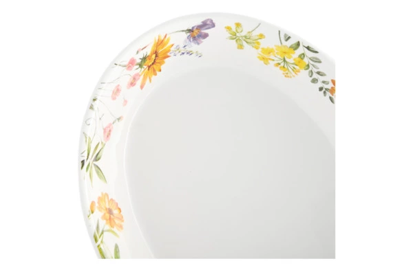 Блюдо для фруктов овальное Decor de table Полевые цветы 19,7х25,6 см, керамика, белое