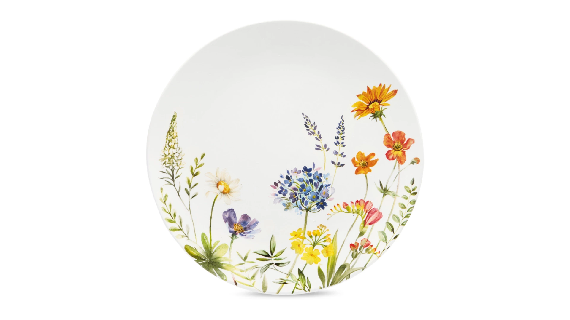 Тарелка обеденная Decor de table Полевые цветы 27 см, керамика, белая
