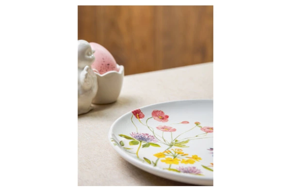 Тарелка закусочная Decor de table Полевые цветы 22 см, керамика, белая