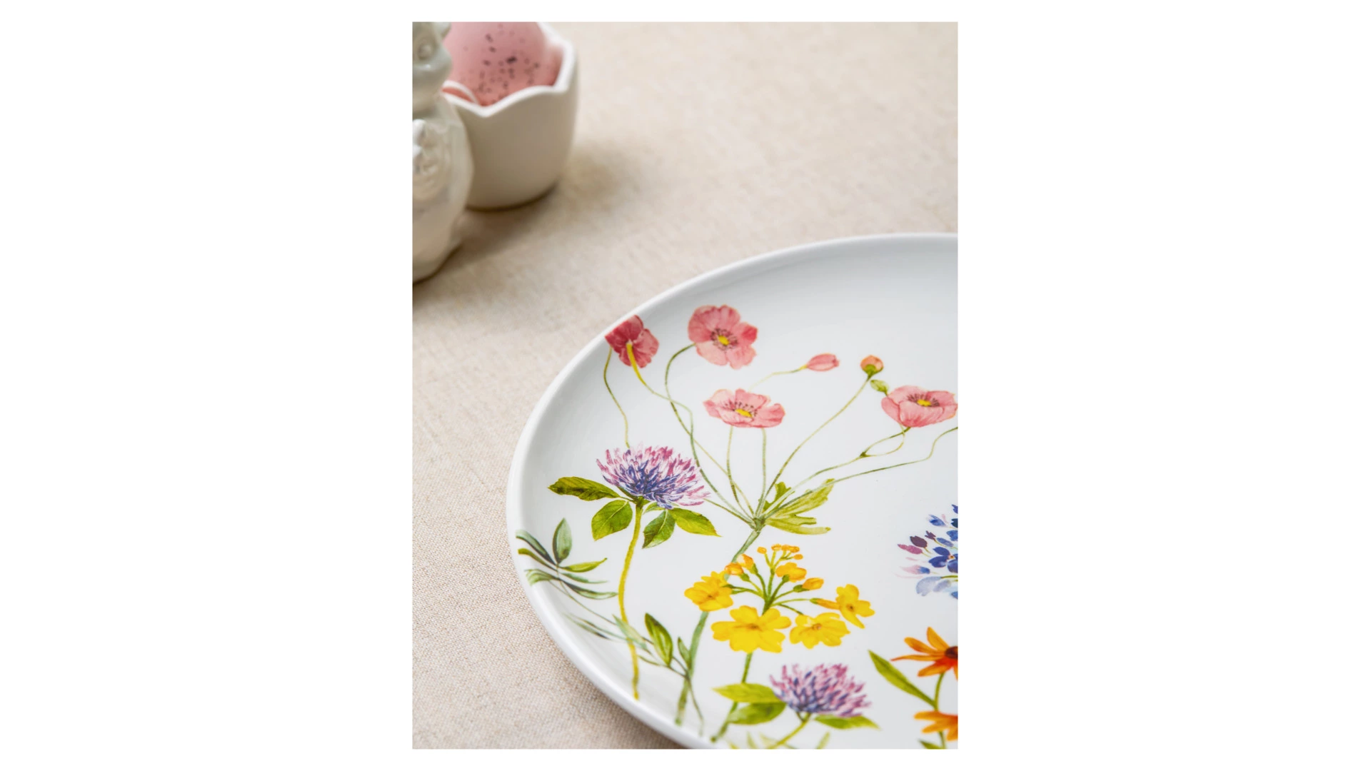Тарелка закусочная Decor de table Полевые цветы 22 см, керамика, белая