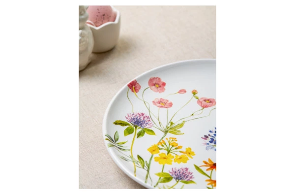Тарелка закусочная Decor de table Полевые цветы 22 см, керамика, белая