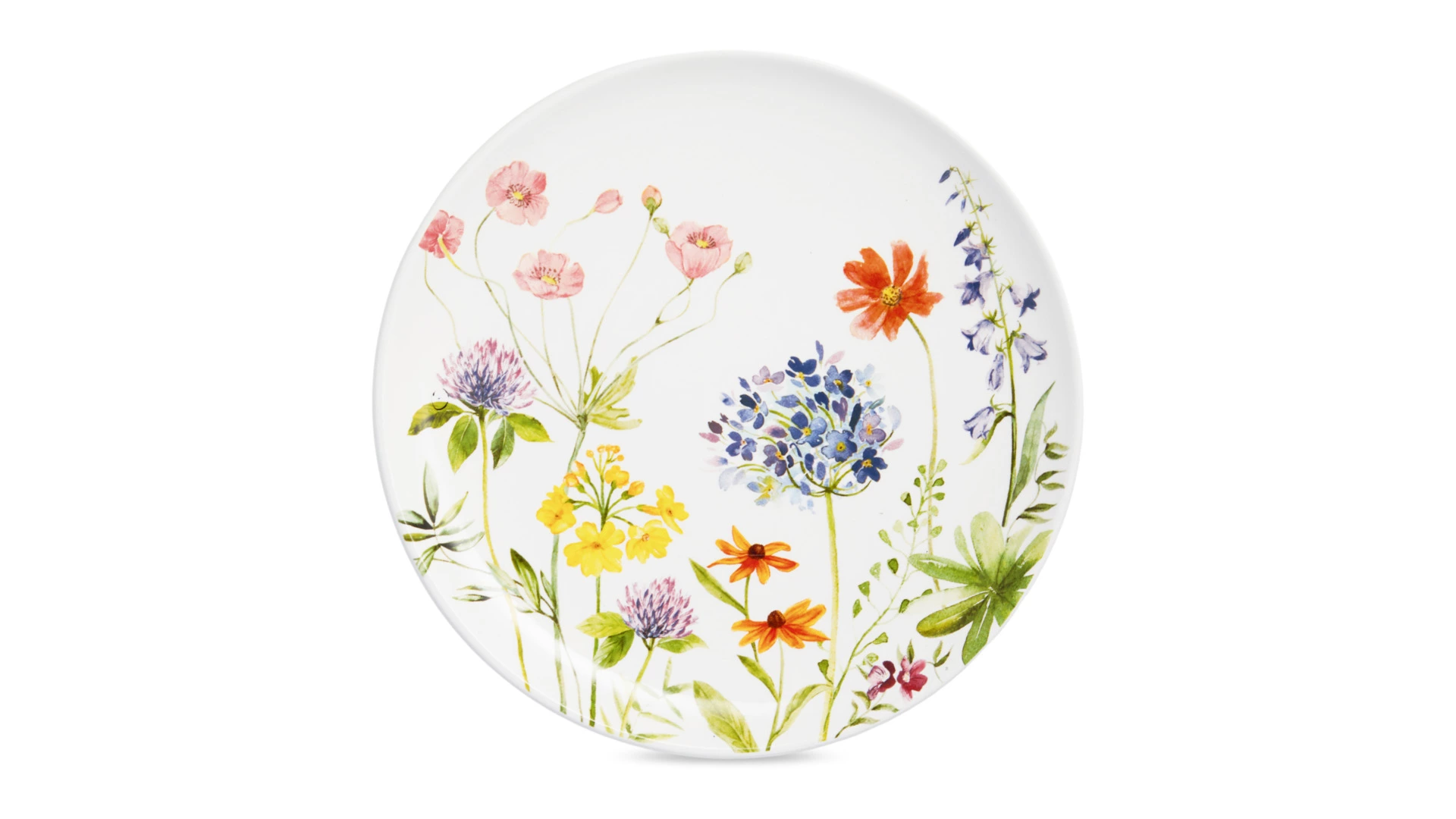 Тарелка закусочная Decor de table Полевые цветы 22 см, керамика, белая