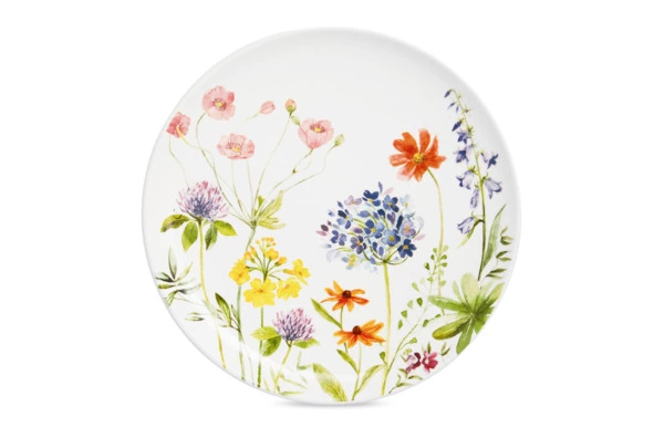 Тарелка закусочная Decor de table Полевые цветы 22 см, керамика, белая