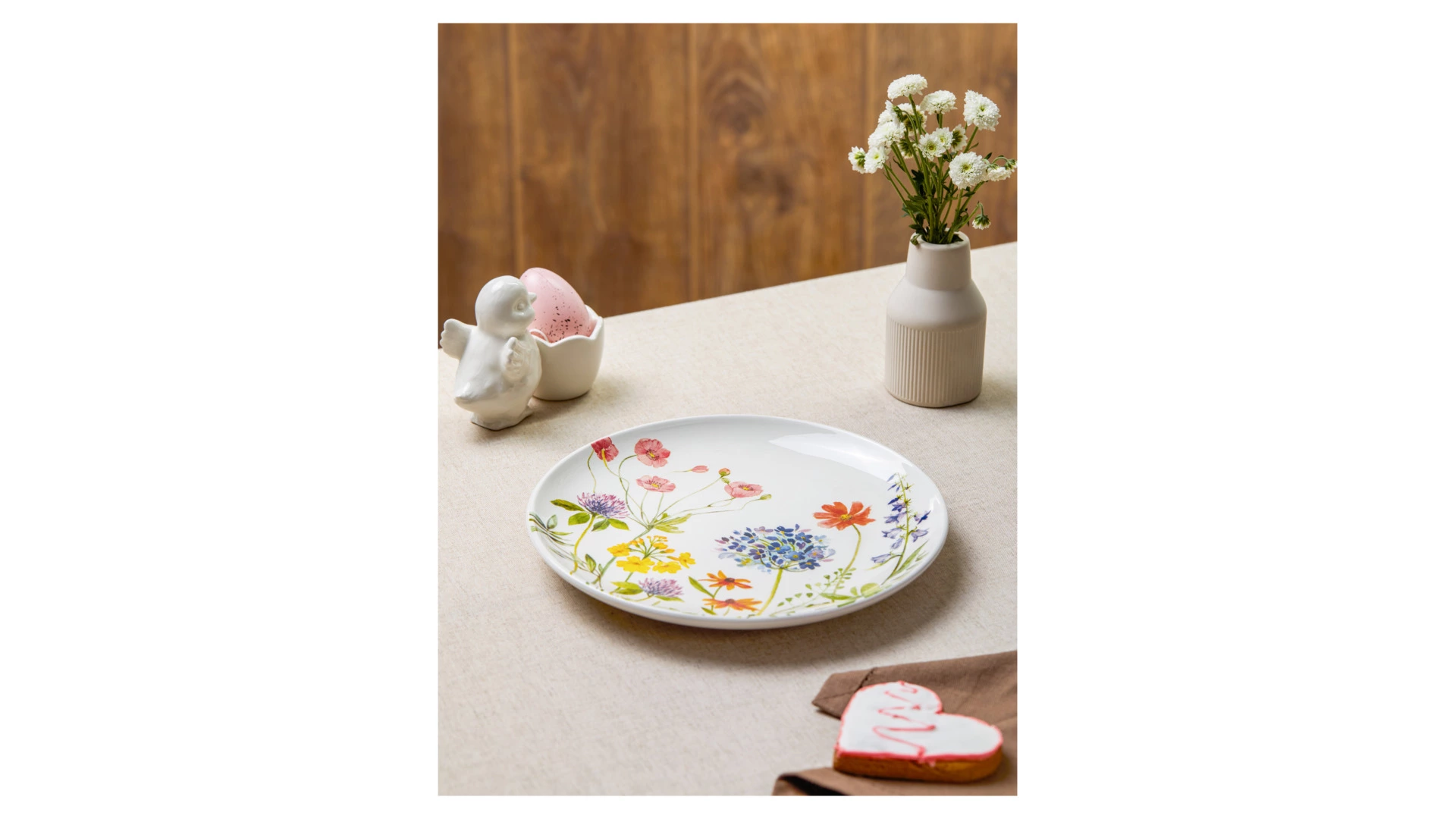 Тарелка закусочная Decor de table Полевые цветы 22 см, керамика, белая